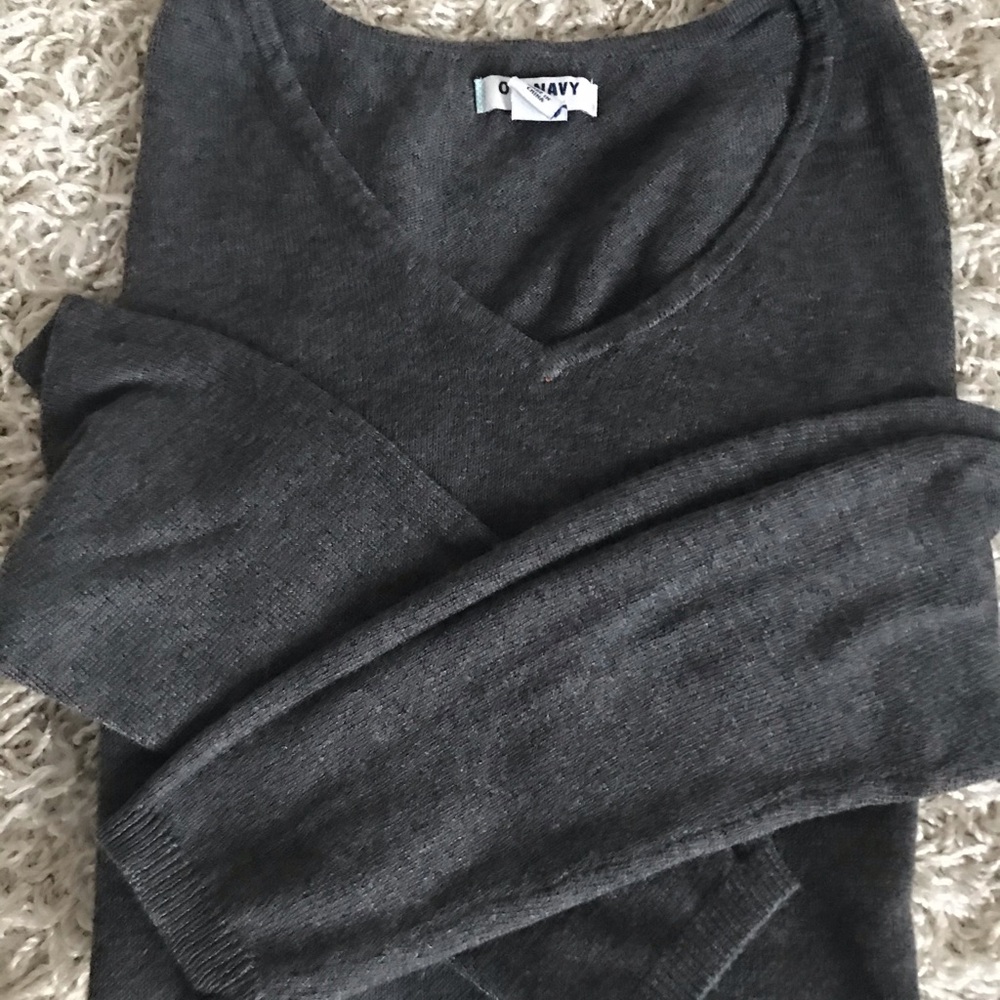 Old Navy charcoal vneck tunic sweater XS - Picture 4 of 4